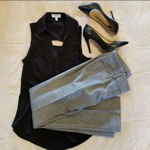 Black Express Open Back Portofino Sleeveless Shirt